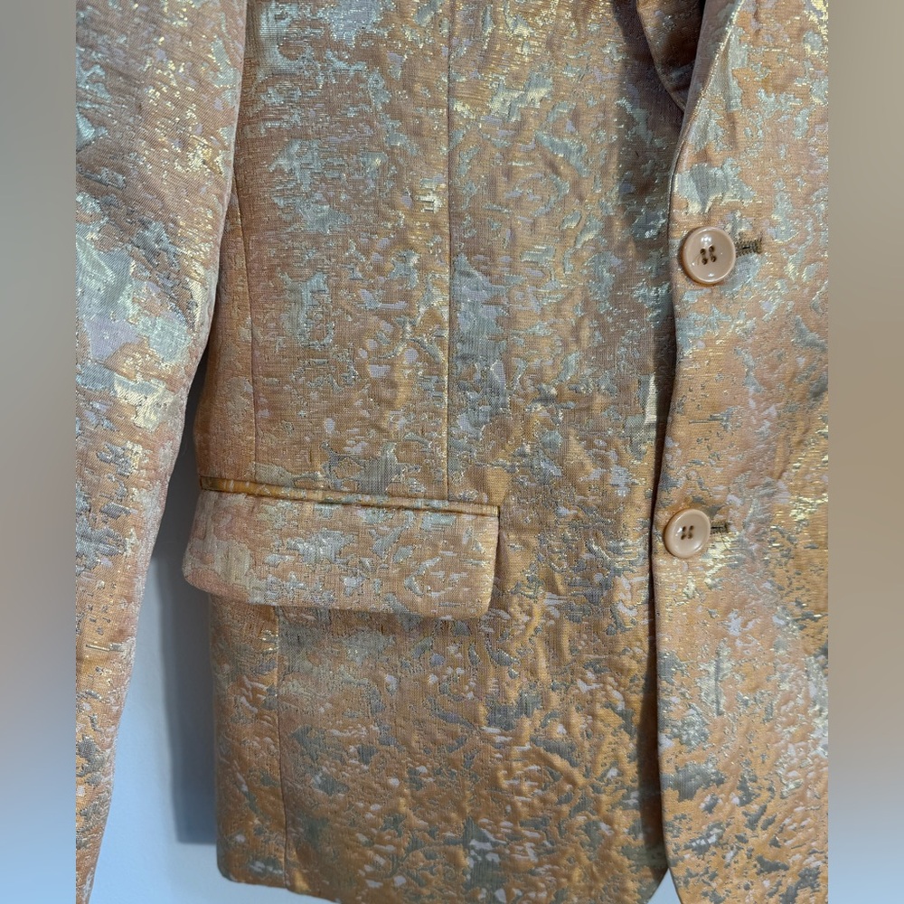 Gold Metallic Blazer - Luxe Evening Sport Coat brand new - Picture 7 of 14